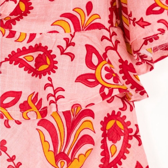 Pink and Red Ruffled Fitted Blouse - Picture 2 of 7